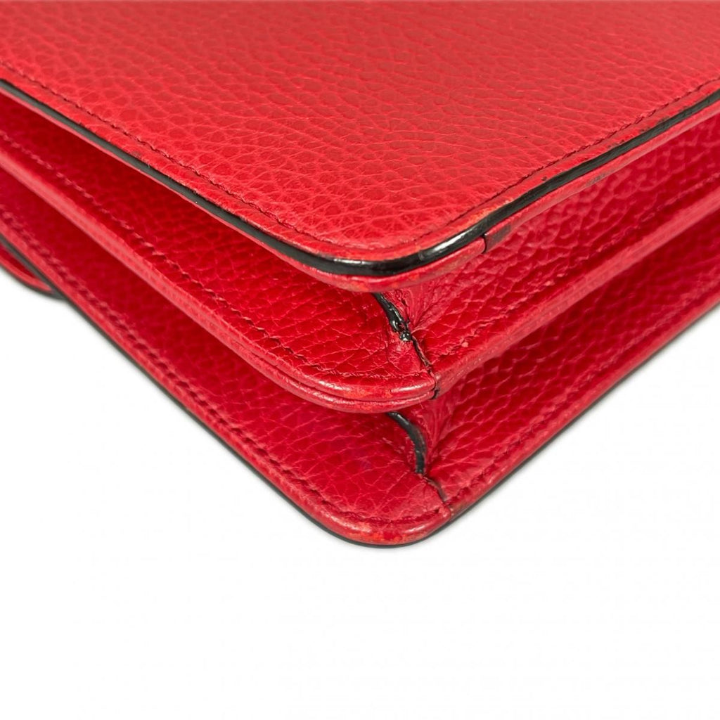 Gucci Cross Gold Chain Interlocking Red Shoulder Bag — view 8