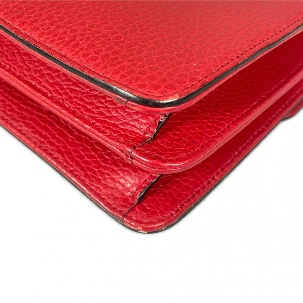 Gucci Cross Gold Chain Interlocking Red Shoulder Bag — view 7