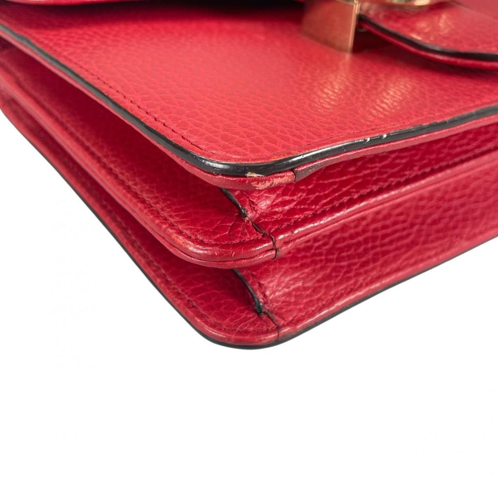 Gucci Cross Gold Chain Interlocking Red Shoulder Bag — view 6