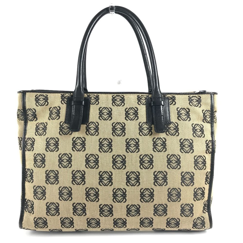 Loewe Business Bag Anagram Logo Leather Canvas Black — view 2