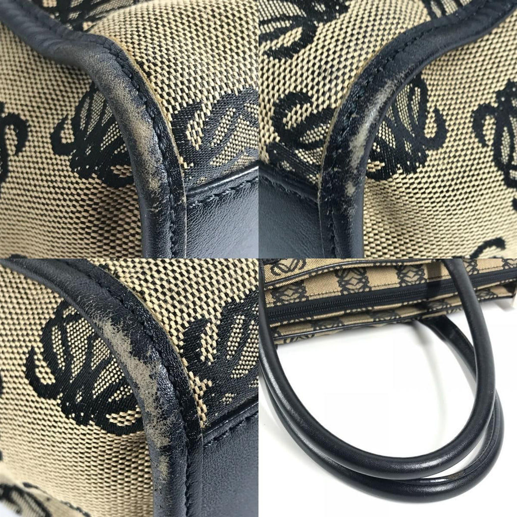 Loewe Business Bag Anagram Logo Leather Canvas Black — view 7
