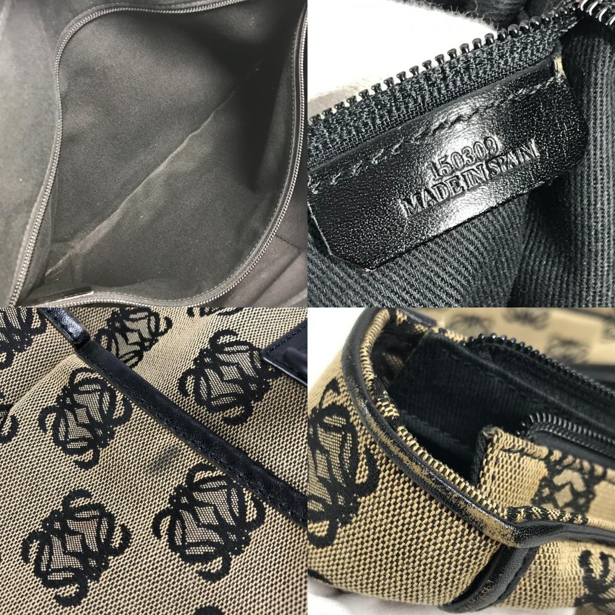 Loewe Business Bag Anagram Logo Leather Canvas Black — view 9
