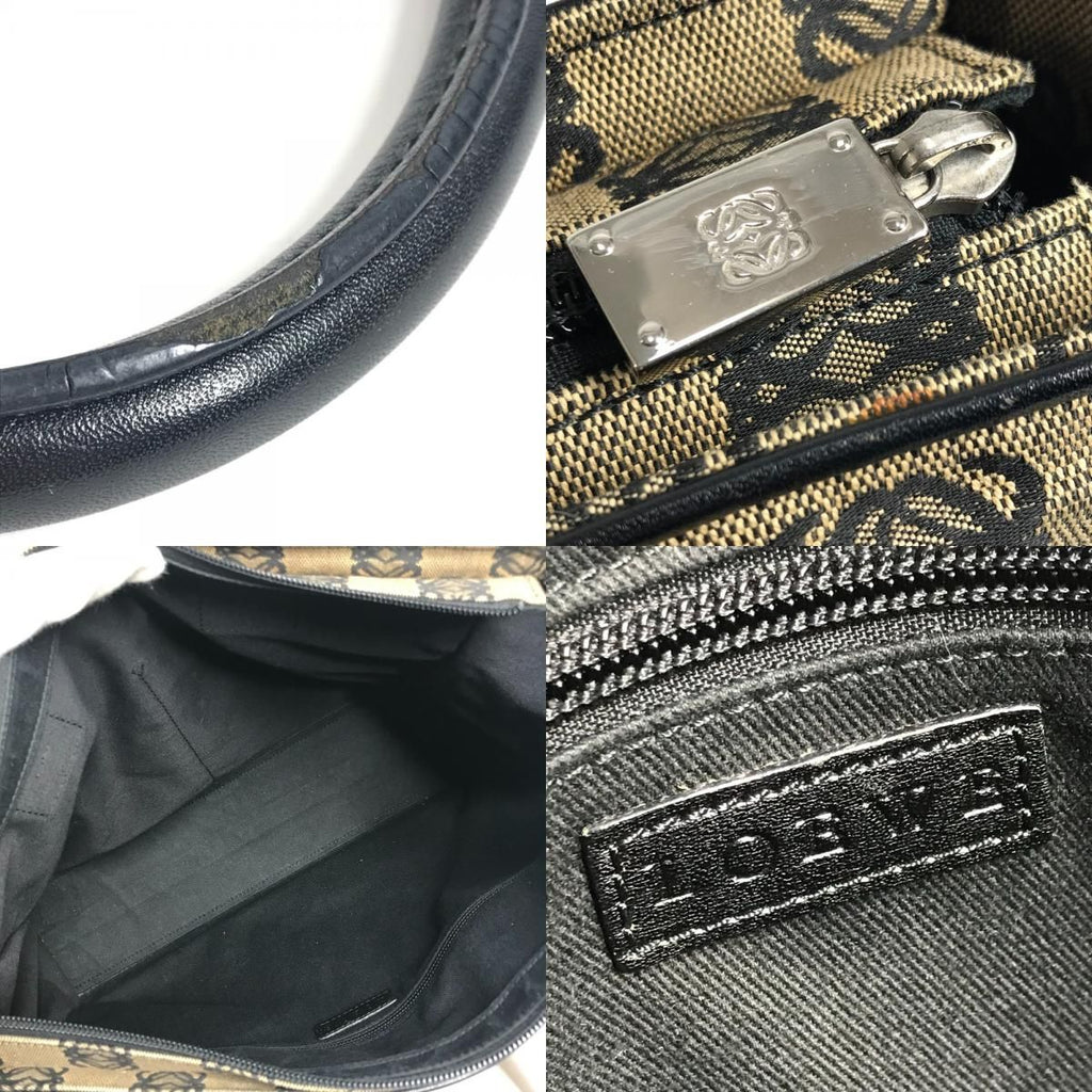 Loewe Business Bag Anagram Logo Leather Canvas Black — view 8