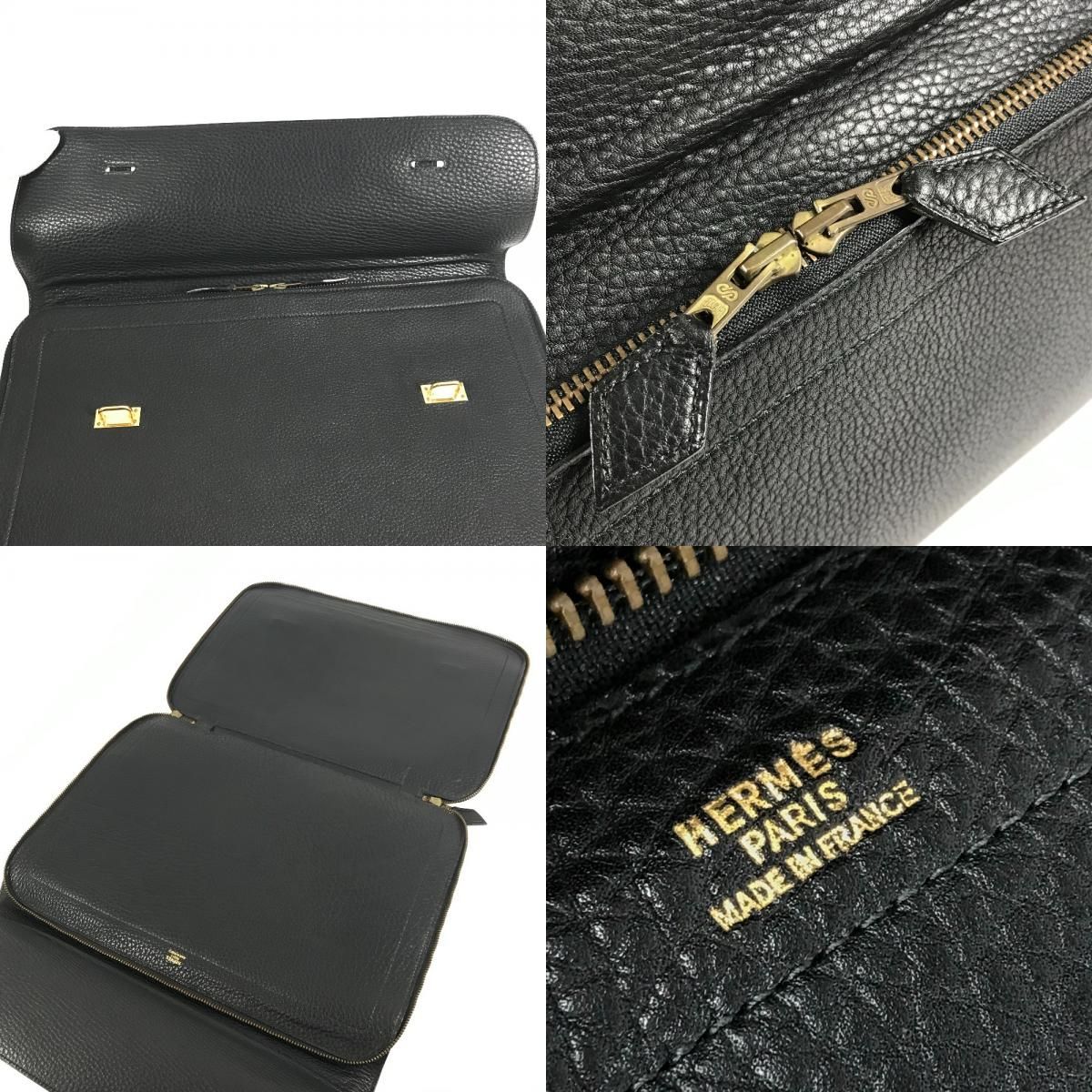 Hermes Business Bag Cerviette Leather Black — view 9