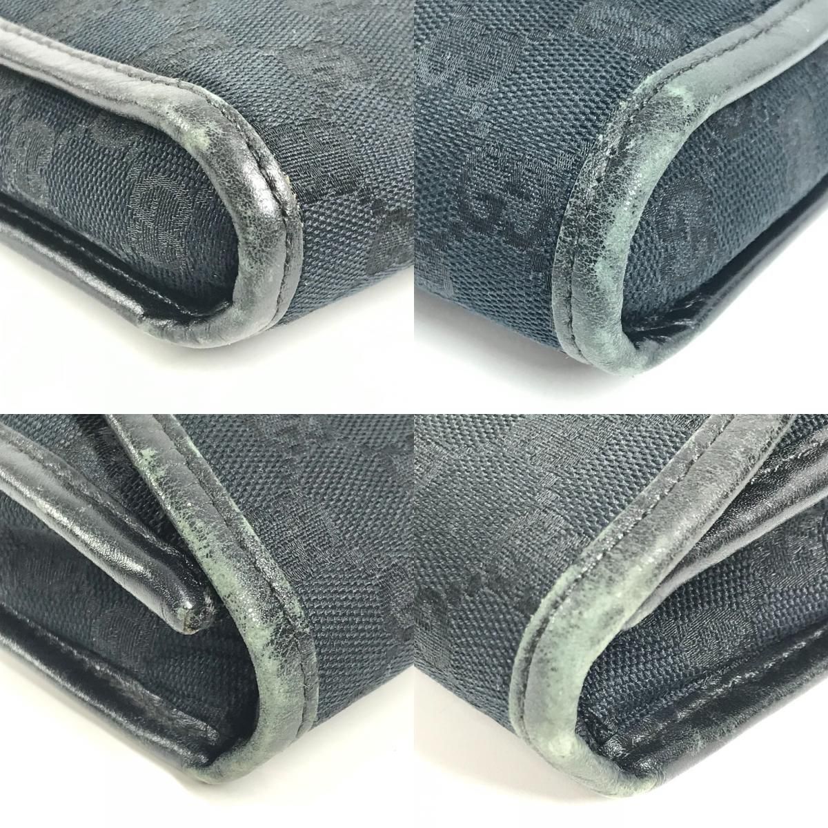 Gucci Clutch Logo GG Canvas Leather Black — view 7