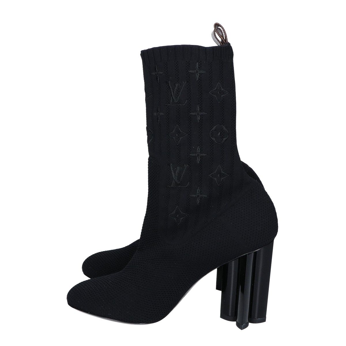 Louis Vuitton Monogram Socks Heel Boots 38 — view 2