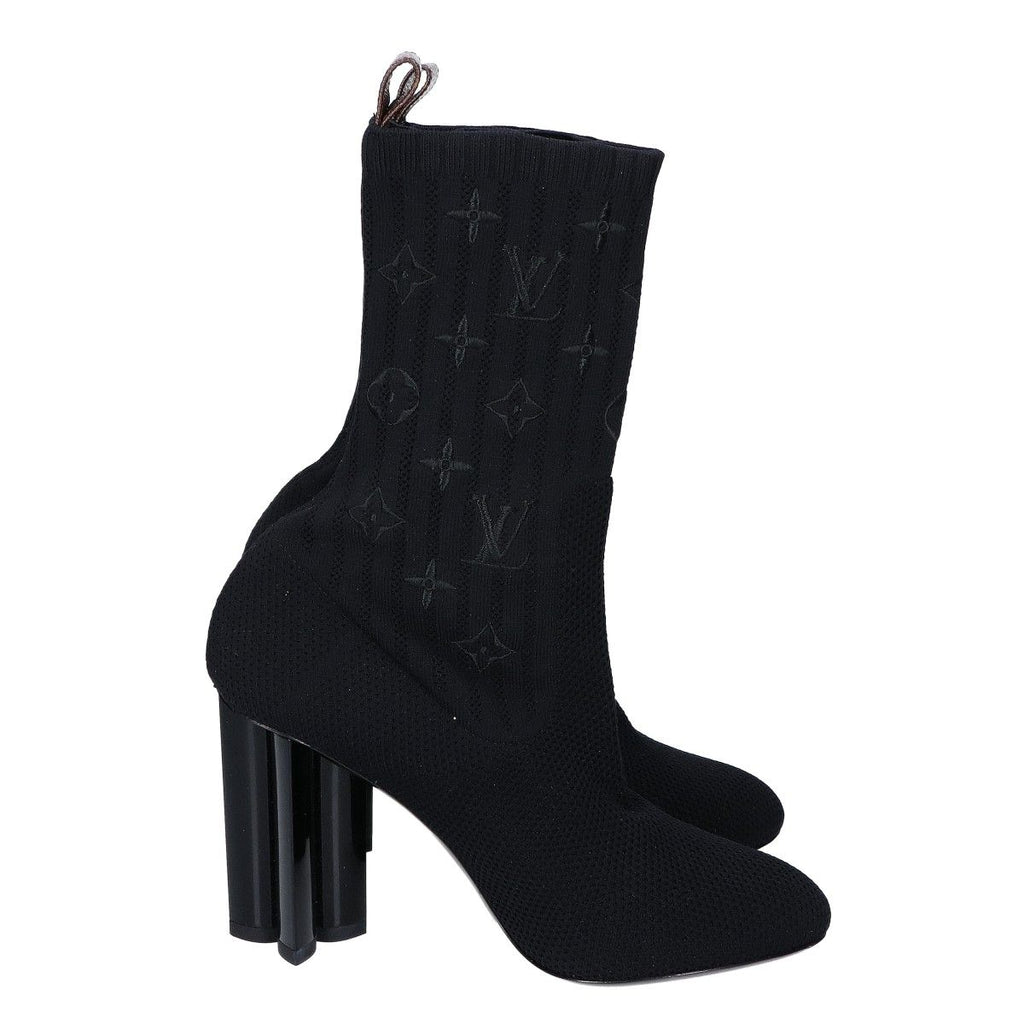 Louis Vuitton Monogram Socks Heel Boots 38 — view 4