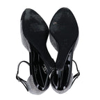 Chanel CC Logo Rhinestone Heel Sandals 37c — view 6