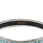 Hermes Enamel PM Cloisonne Bracelet Silver Blue Metal — view 5