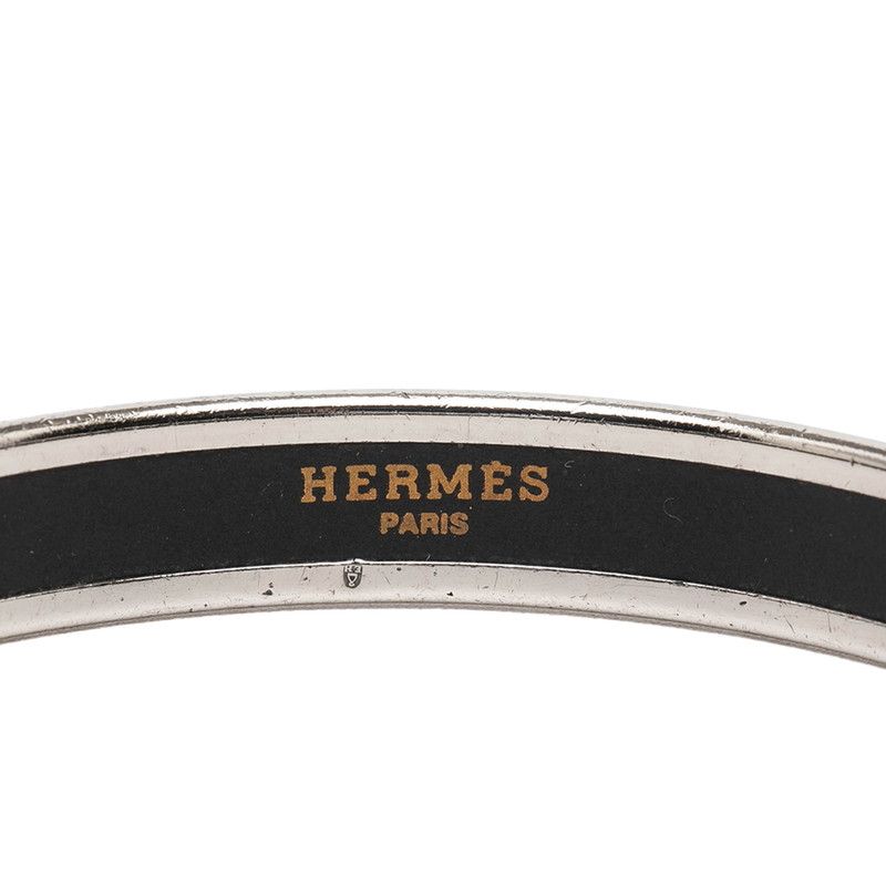 Hermes Enamel PM Cloisonne Bracelet Silver Blue Metal — view 4