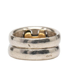 Hermes History Ring 49 Silver 18k Yellow Gold Combination — view 4
