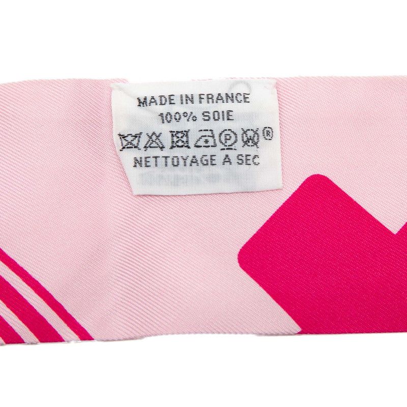Hermes Twilly les Coupes Tattoo Coupe Tatouage Scarf Pink Silk — view 5