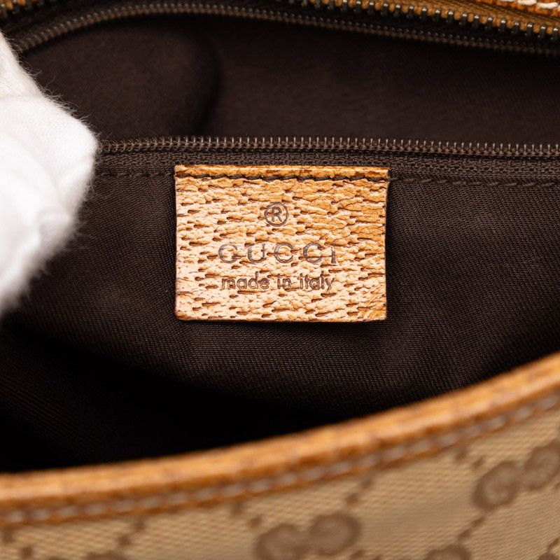 Gucci GG Canvas Tote Shoulder Bag Beige Leather — view 5