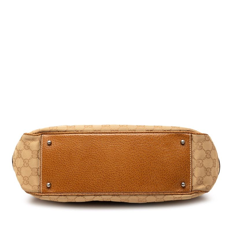 Gucci GG Canvas Tote Shoulder Bag Beige Leather — view 3