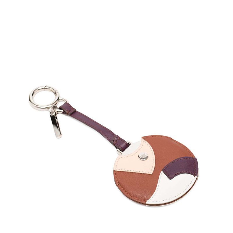 Fendi Mirror Cover Bag Charm Key Holder Multicolor Metal Leather — view 2