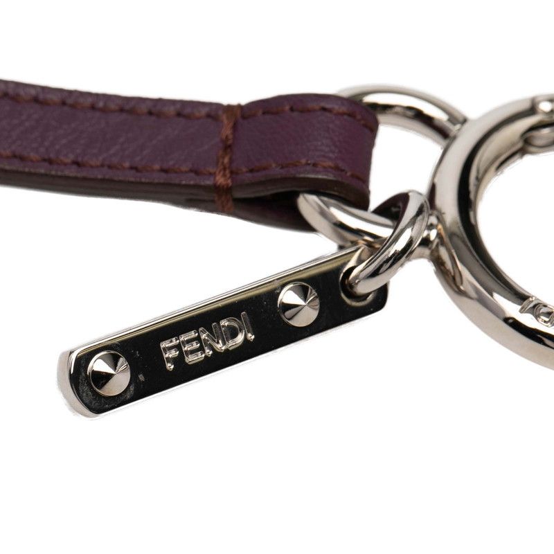 Fendi Mirror Cover Bag Charm Key Holder Multicolor Metal Leather — view 4
