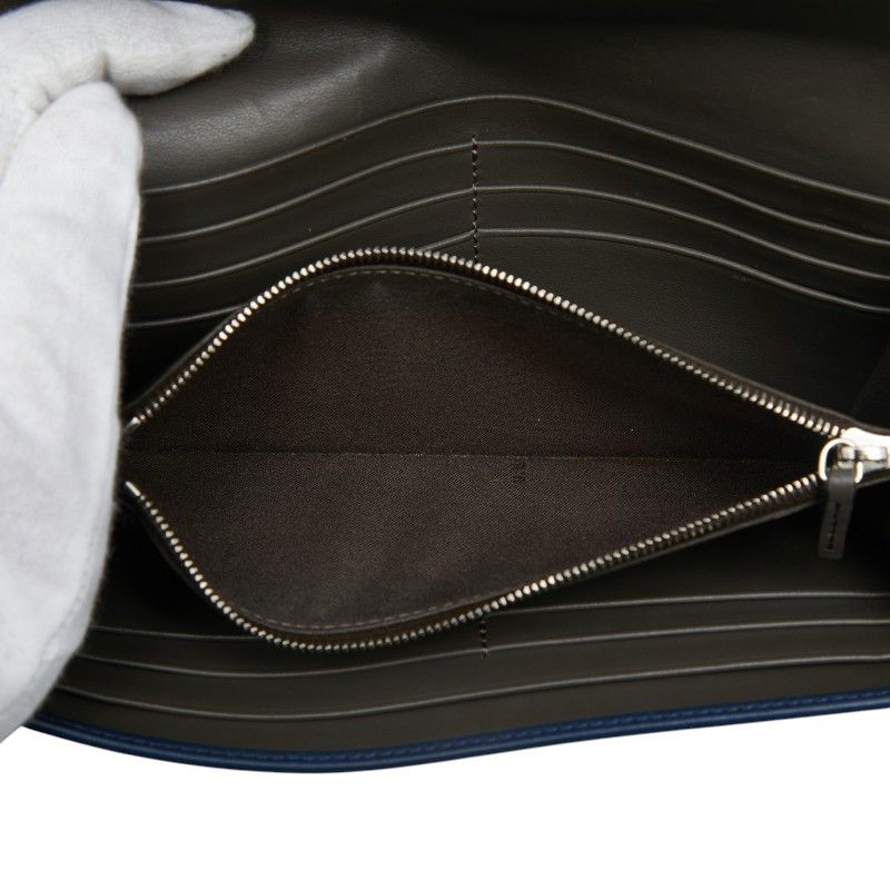 Fendi Peekaboo Wallet Blue Leather — view 7