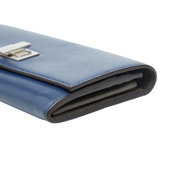 Fendi Peekaboo Wallet Blue Leather — view 5