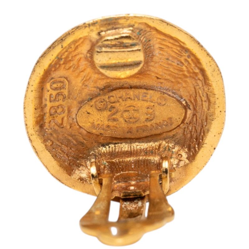 Chanel CC Logo Earrings Gold Plated — view 3