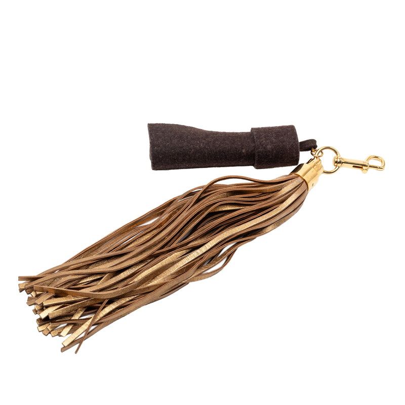Louis Vuitton Bijou Sac Rainbow Pom Tassel Bag Charm Key Holder Gold Brown — view 2