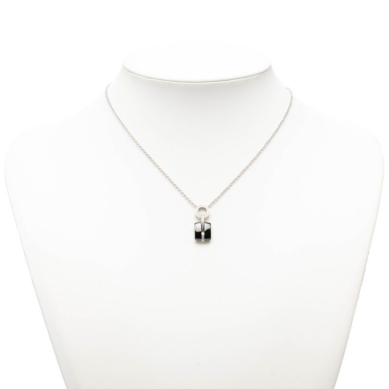 Chanel Ultra Pendant Necklace Black Silver Ceramic Diamond 18k White Gold — view 7