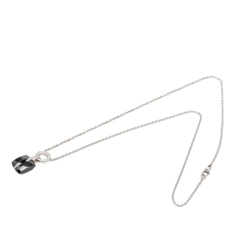 Chanel Ultra Pendant Necklace Black Silver Ceramic Diamond 18k White Gold — view 3