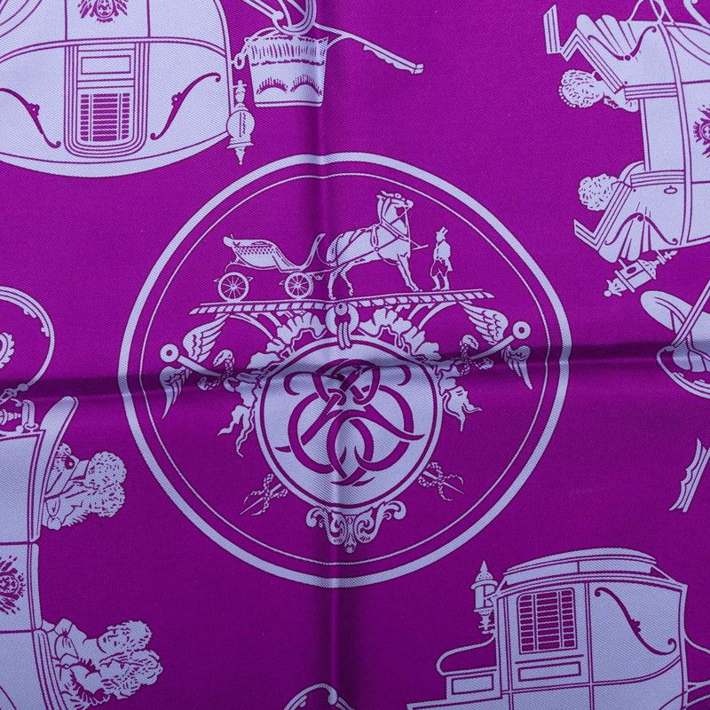 Hermes Carre 40 Ex Libris Scarf Purple Silk — view 3