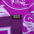 Hermes Carre 40 Ex Libris Scarf Purple Silk — view 6