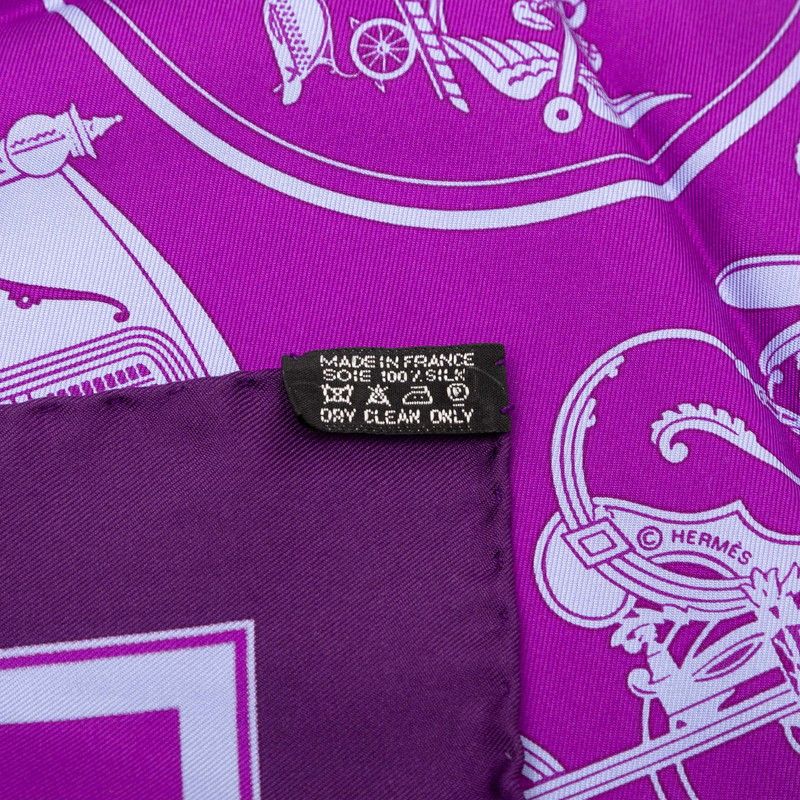 Hermes Carre 40 Ex Libris Scarf Purple Silk — view 6