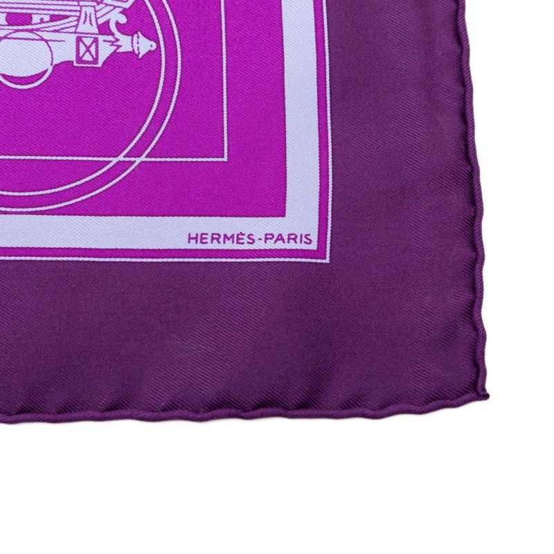 Hermes Carre 40 Ex Libris Scarf Purple Silk — view 5