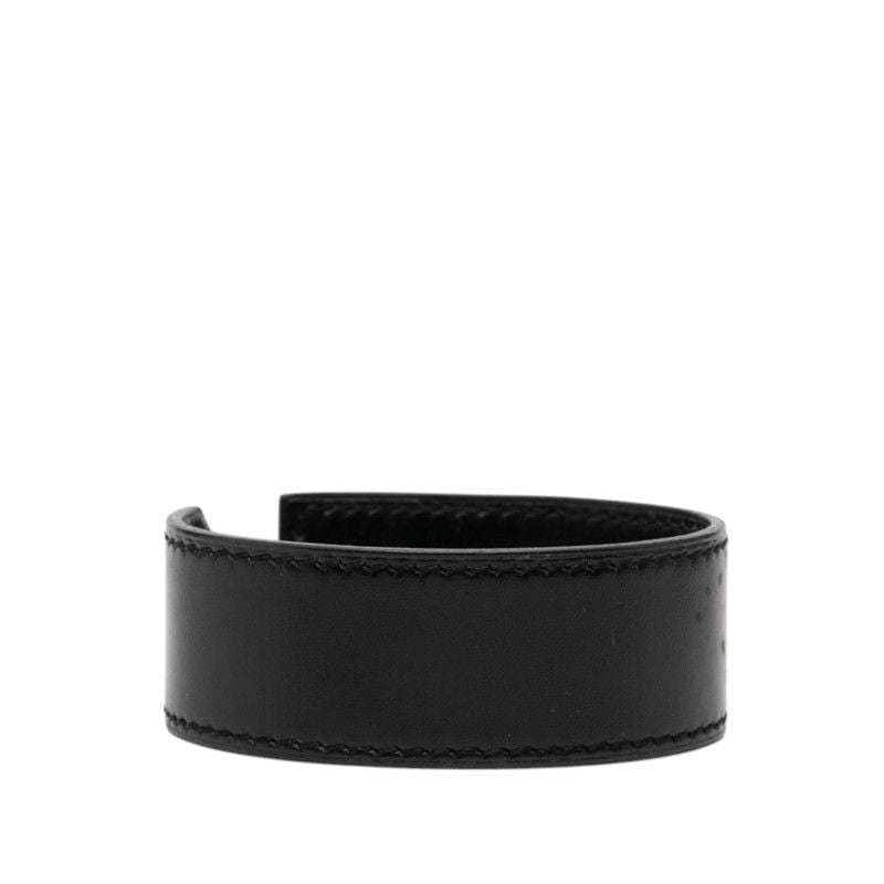 Hermes Artemis Bracelet Black Gold Leather Plated — view 3