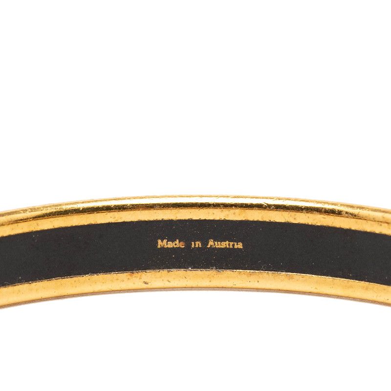 Hermes Enamel PM Cloisonne Bangle Gold Red Plated Bracelet — view 5