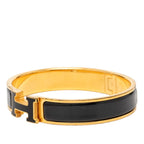Hermes Click PM Glitter Bangle Gold Black Plated Bracelet — view 2