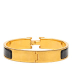 Hermes Click PM Glitter Bangle Gold Black Plated Bracelet — view 3