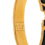 Hermes Click PM Glitter Bangle Gold Black Plated Bracelet — view 5