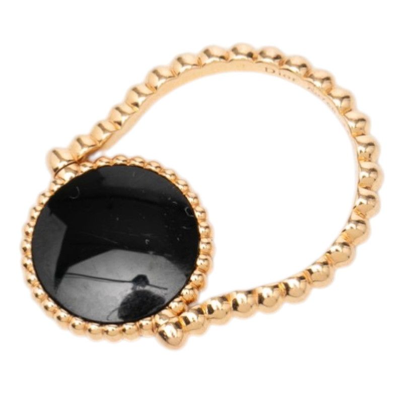 Dior Rose Devan Ring 49 Gold Black 18k Pink Onyx Diamond — view 5