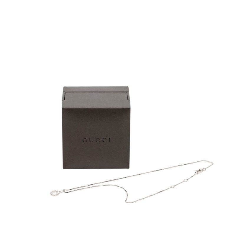 Gucci Circle Necklace 18k White Gold Diamond — view 6