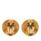 Chanel CC Logo Vintage Round Earrings Gold Plated — view 2