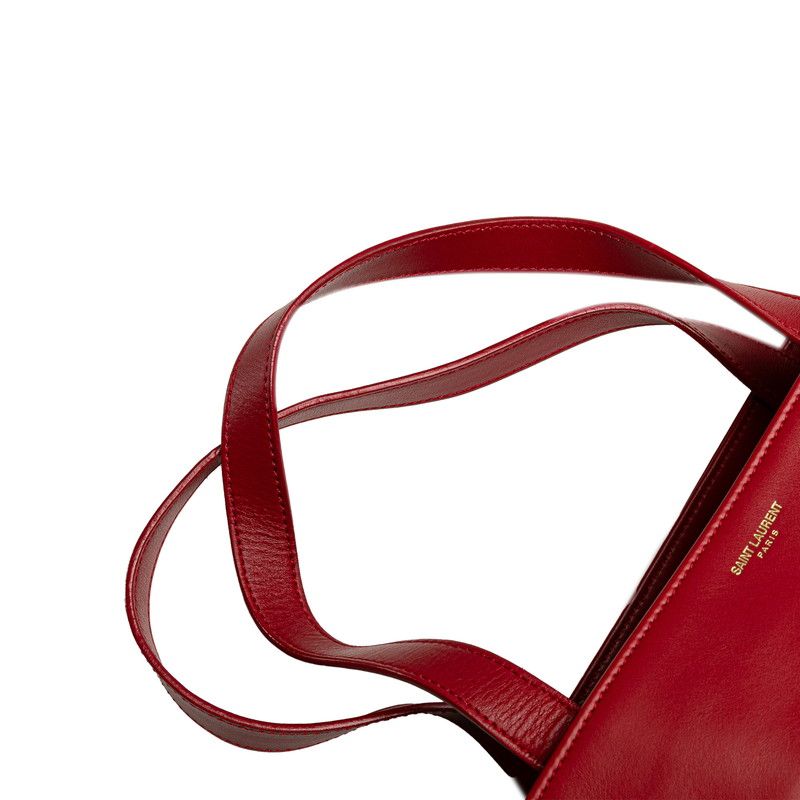 Saint Laurent Reversible Tote Red Leather Suede — view 6
