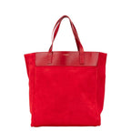 Saint Laurent Reversible Tote Red Leather Suede — view 4