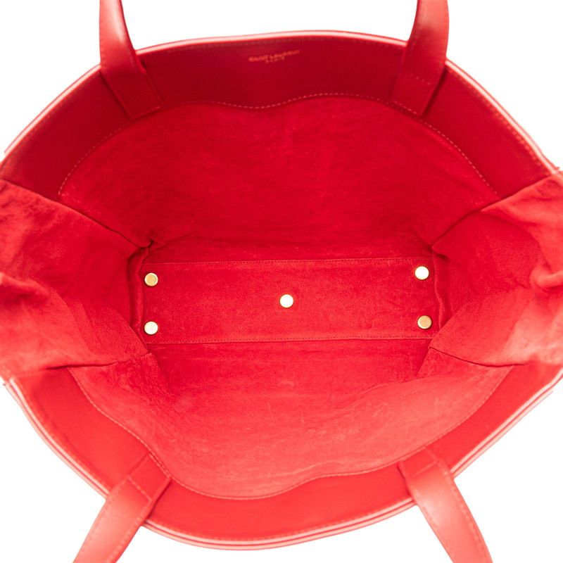 Saint Laurent Reversible Tote Red Leather Suede — view 7