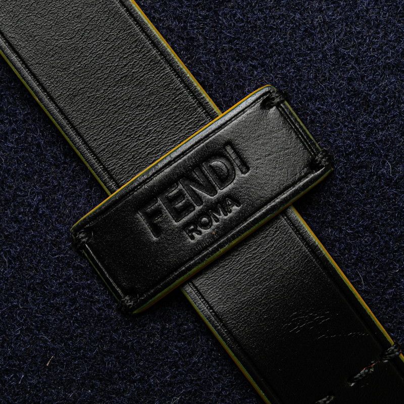 Fendi Tote Navy Wool Leather — view 5