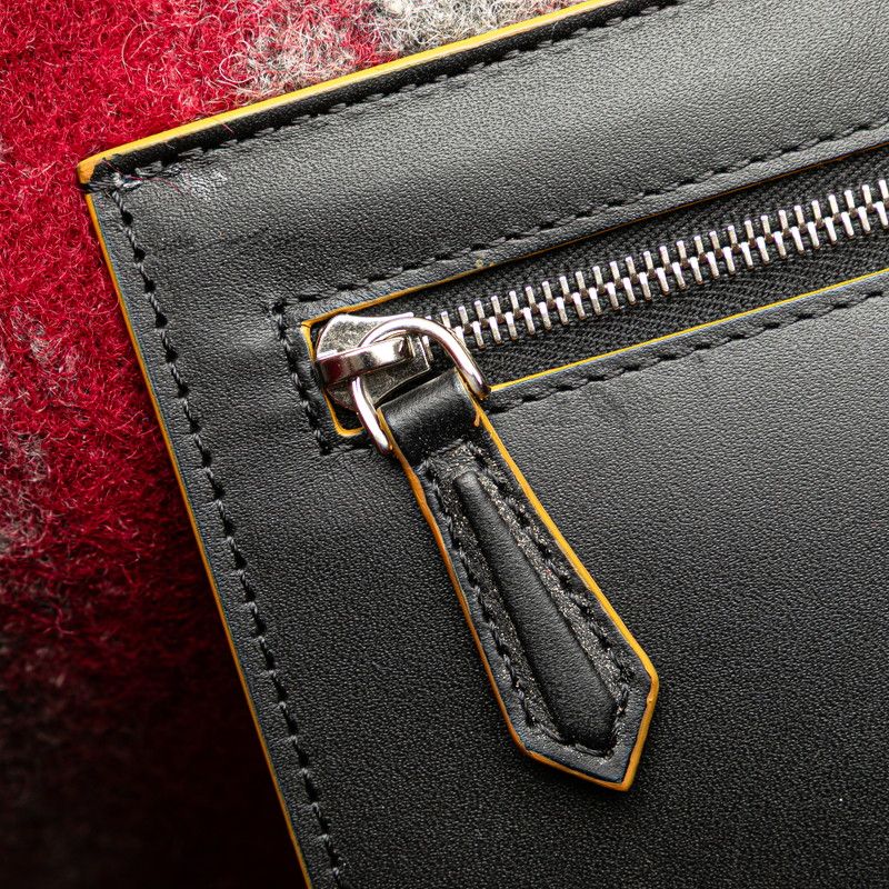 Fendi Tote Navy Wool Leather — view 7