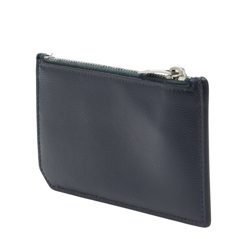 Saint Laurent Card Case Coin Fragment Navy Leather — view 2