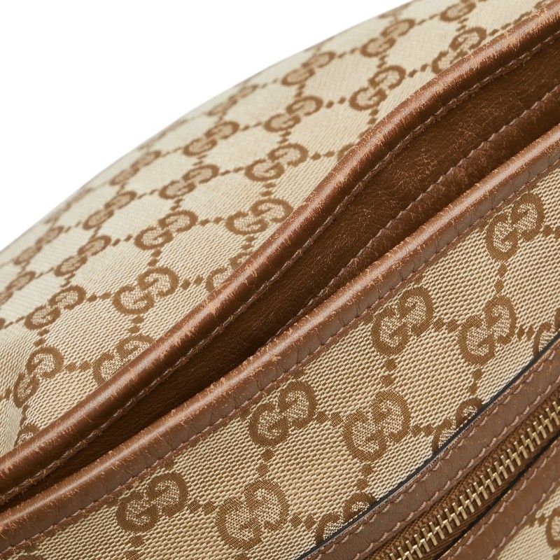Gucci GG Canvas Crossbody Shoulder Bag Beige Brown — view 6
