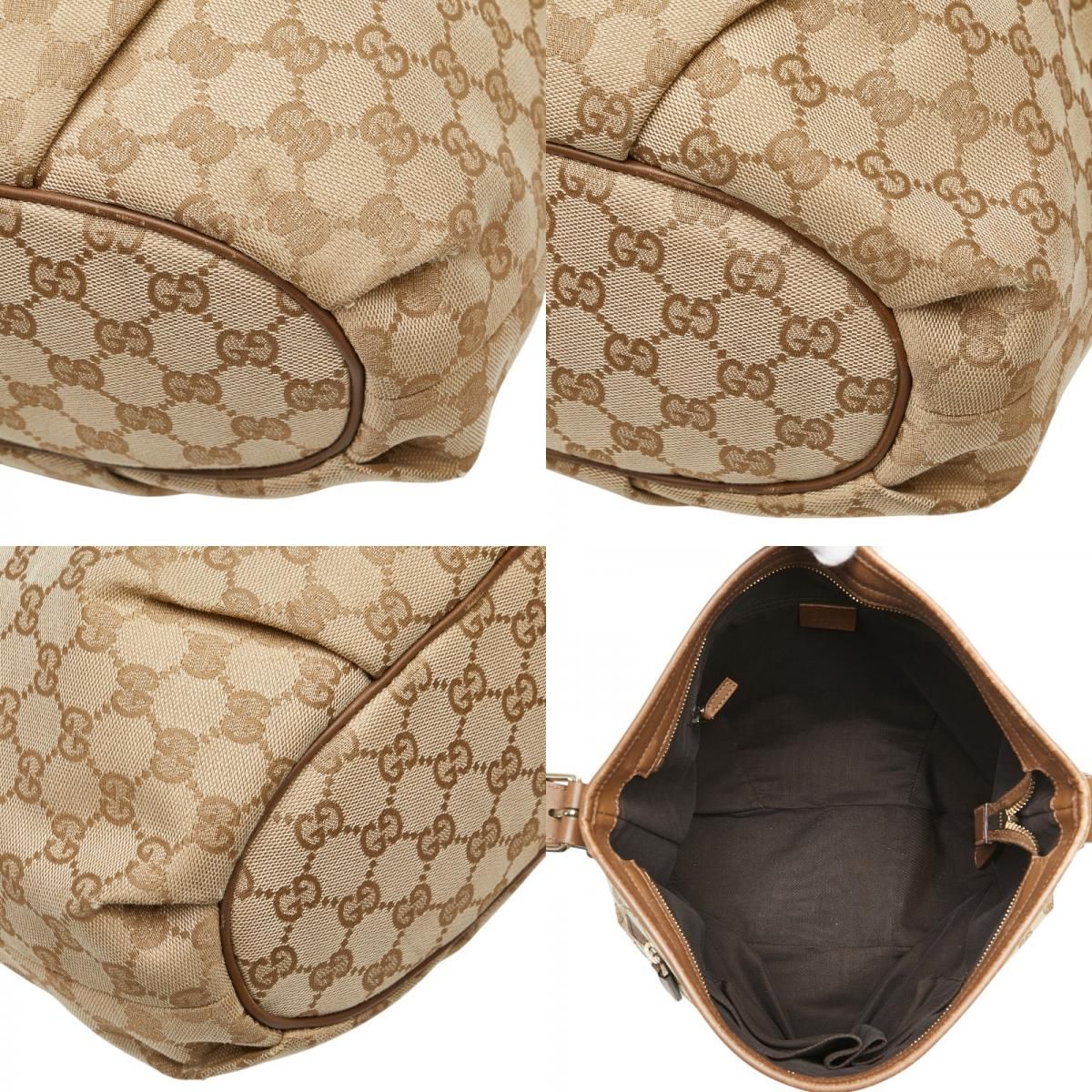 Gucci GG Canvas Crossbody Shoulder Bag Beige Brown — view 9