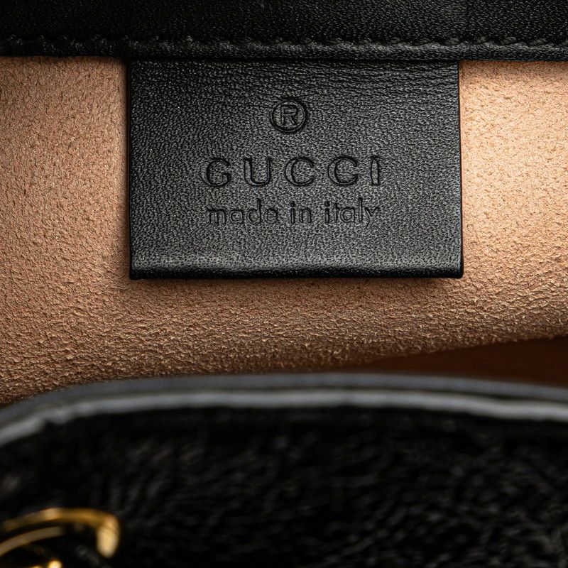Gucci Crossbody Shoulder Bag Mini Bucket Red Black Suede Leather — view 9