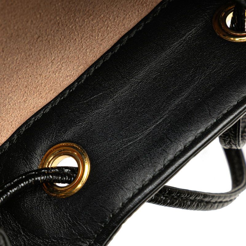 Gucci Crossbody Shoulder Bag Mini Bucket Red Black Suede Leather — view 8