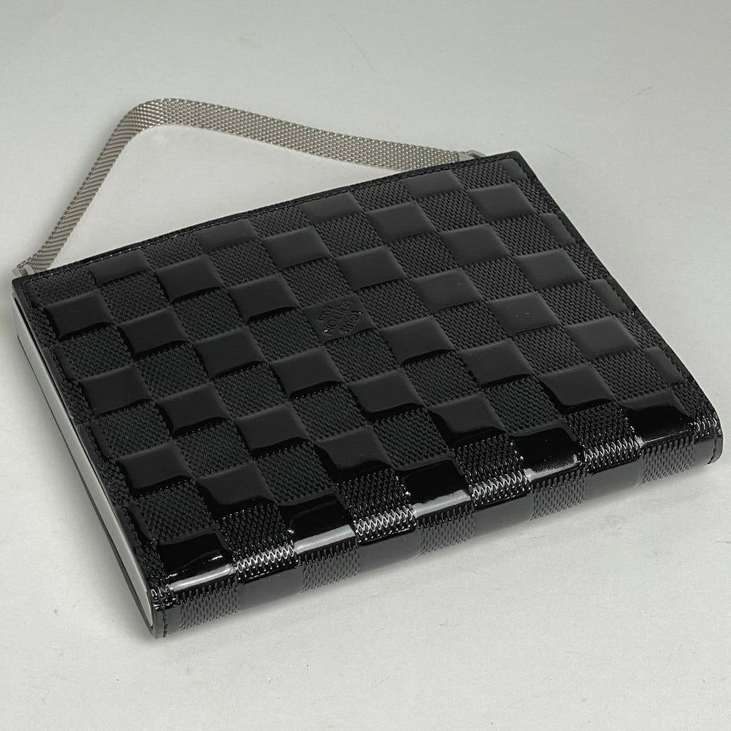 Louis Vuitton Ange MM Enamel Patent Leather Handbag Damier Vernis Noir Black — view 2