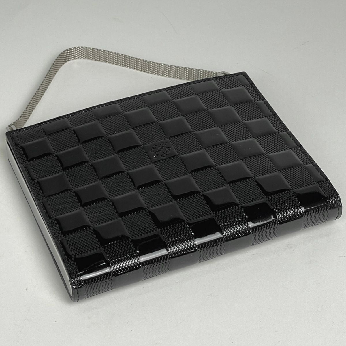 Louis Vuitton Ange MM Enamel Patent Leather Handbag Damier Vernis Noir Black — view 2
